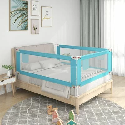 VidaXL Barrière de sécurité de lit d'enfant Bleu 120x25 cm Tissu – Image 2