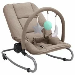 VidaXL Transat pour bébé Taupe Acier
