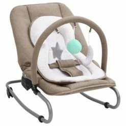VidaXL Transat pour bébé Taupe Acier