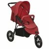 VidaXL Poussette pour bébé Rouge Acier