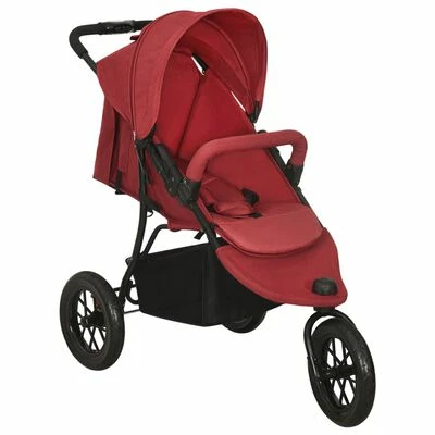 VidaXL Poussette pour bébé Rouge Acier