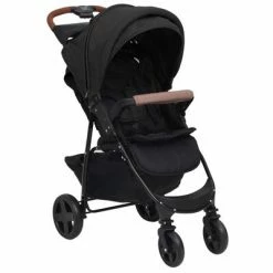 VidaXL Poussette pour bébé 2-en-1 Anthracite Acier