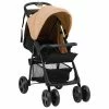 VidaXL Poussette pour bébé 2-en-1 Taupe et noir Acier