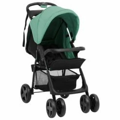VidaXL Poussette pour bébé 2-en-1 Vert et noir Acier
