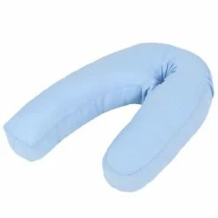 VidaXL Coussin de grossesse en forme de J 54x(36-43) cm Bleu