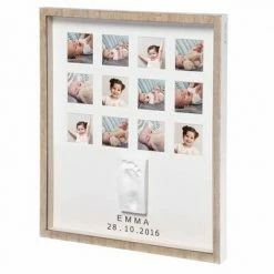 Baby Art Cadre de collage d'empreinte My Very First Year Wooden