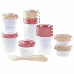 Beaba Récipients de stockage d'aliments 1st Meal Set Rose et corail