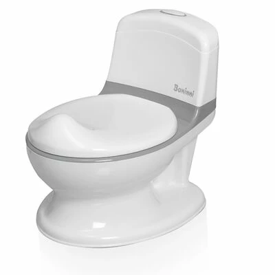 Baninni Pot de toilette avec son Pippe Gris et blanc