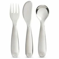 Munchkin Ensemble de couverts en acier inoxydable poli