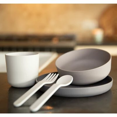 Bo Jungle Ensemble de vaisselle bébé 5 pcs CPLA Gris – Image 2