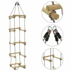VidaXL Échelle de corde pour enfants 200 cm Bois