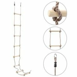 VidaXL Échelle de corde pour enfants 290 cm Bois