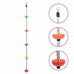 VidaXL Corde d'escalade avec plates-formes 200 cm