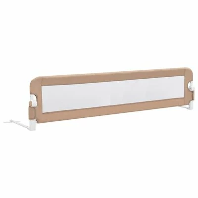 VidaXL Barrière de sécurité de lit d'enfant Taupe 180x42 cm Polyester