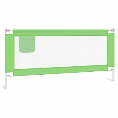 VidaXL Barrière de sécurité de lit d'enfant Vert 200x25 cm Tissu