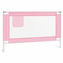 VidaXL Barrière de sécurité de lit d'enfant Rose 120x25 cm Tissu
