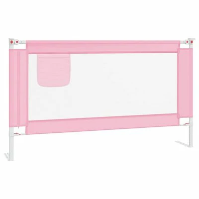 VidaXL Barrière de sécurité de lit d'enfant Rose 140x25 cm Tissu