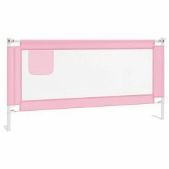 VidaXL Barrière de sécurité de lit d'enfant Rose 180x25 cm Tissu