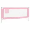 VidaXL Barrière de sécurité de lit d'enfant Rose 200x25 cm Tissu