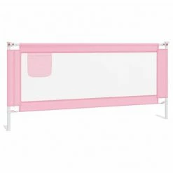 VidaXL Barrière de sécurité de lit d'enfant Rose 200x25 cm Tissu