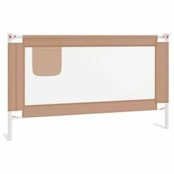 VidaXL Barrière de sécurité de lit d'enfant Taupe 140x25 cm Tissu