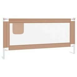 VidaXL Barrière de sécurité de lit d'enfant Taupe 190x25 cm Tissu