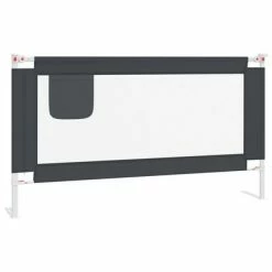VidaXL Barrière de sécurité de lit d'enfant Gris foncé 150x25 cm Tissu