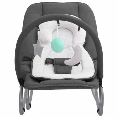 VidaXL Transat pour bébé Anthracite Acier – Image 2