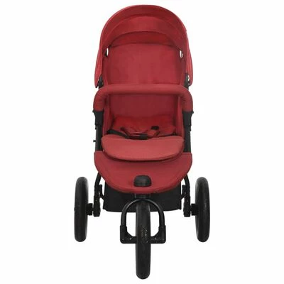 VidaXL Poussette pour bébé Rouge Acier – Image 2