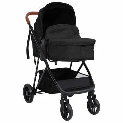 VidaXL Poussette pour bébé 3-en-1 Anthracite et noir Acier – Image 2