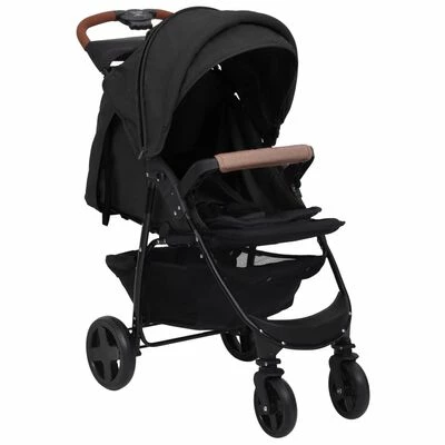 VidaXL Poussette pour bébé 3-en-1 Anthracite Acier – Image 2