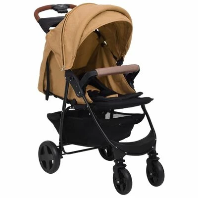 VidaXL Poussette pour bébé 3-en-1 Taupe Acier – Image 2