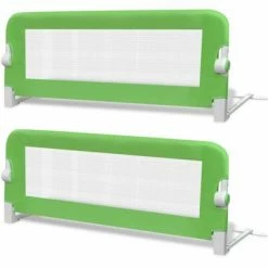VidaXL Barrière de lit de sécurité pour tout-petits 2pcs Vert 102x42cm