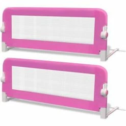 VidaXL Barrière de lit de sécurité pour tout-petits 2pcs Rose 102x42cm