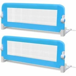 VidaXL Barrière de lit de sécurité pour tout-petits 2pcs Bleu 102x42cm