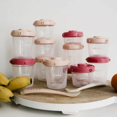 Beaba Récipients de stockage d'aliments 1st Meal Set Rose et corail – Image 2
