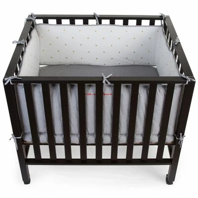 CHILDHOME Protection de parc pour enfants 340x35 cm Jersey Pois dorés – Image 2