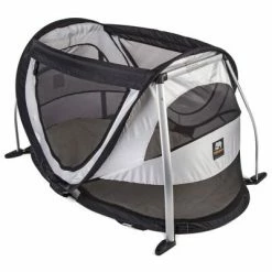 DERYAN Lit d'enfant de voyage escamotable à moustiquaire Argenté