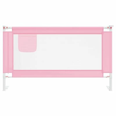 VidaXL Barrière de sécurité de lit d'enfant Rose 140x25 cm Tissu – Image 3