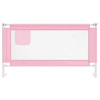 VidaXL Barrière de sécurité de lit d'enfant Rose 150x25 cm Tissu – Image 3