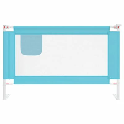 VidaXL Barrière de sécurité de lit d'enfant Bleu 120x25 cm Tissu – Image 3