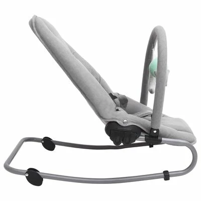 VidaXL Transat pour bébé Gris clair Acier – Image 3