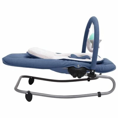 VidaXL Transat pour bébé Bleu marine Acier – Image 3