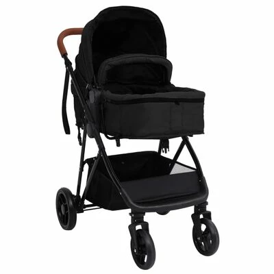 VidaXL Poussette pour bébé 3-en-1 Anthracite et noir Acier – Image 3