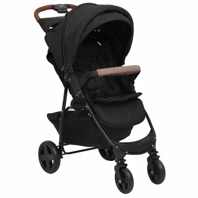 VidaXL Poussette pour bébé 3-en-1 Anthracite Acier – Image 3