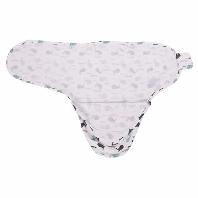 Bo Jungle Couverture emmaillotée Gris et blanc Baleines S – Image 3