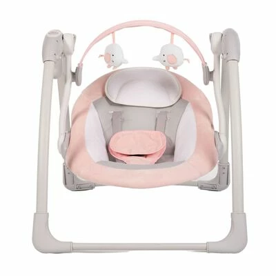 Bo Jungle Transat pour bébé portable Dolphy Gris et rose – Image 3