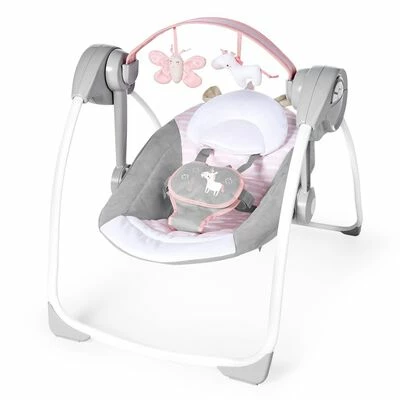 Ingenuity Balançoire bébé portable Comfort 2 Go Flora the Unicorn – Image 3