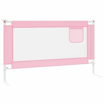 VidaXL Barrière de sécurité de lit d'enfant Rose 140x25 cm Tissu – Image 4