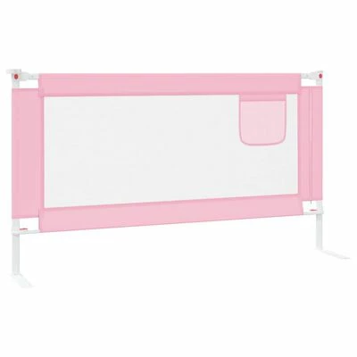 VidaXL Barrière de sécurité de lit d'enfant Rose 150x25 cm Tissu – Image 4